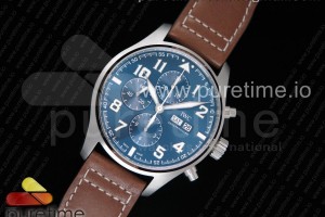 ZF IWC 파일럿 크로노 어린왕자에디션 블루다이얼 브라운가죽스트랩 Pilot Chrono 377721 