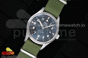 M+F IWC 마크18 TRIBUTE TO MARK XI 블랙다이얼 그린나일론스트랩 Mark XVIII “TRIBUTE TO MARK XI” IW327007 M+F 1:1 Best Edition Black Dial on Green Nylon Strap A35111