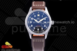 MKF IWC 스핏파이어 블랙다이얼 브라운가죽스트랩 Spitfire SS IW326803 MKF 1:1 Best Edition Black Dial on Brown Leather Strap MIYOTA 9015