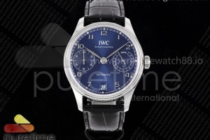APSF IWC 포르투기저 오토매틱 42미리 IW502710 블루다이얼 블랙가죽스트랩 Portugieser Automatic 42mm SS APSF 1:1 Best Edition Blue Dial on Black Leather Strap A52011