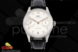 APSF IWC 포르투기저 오토매틱 42미리 IW502701 화이트다이얼 골드핸즈 블랙가죽스트랩 Portugieser Automatic 42mm SS APSF 1:1 Best Edition White Dial RG Marker on Black Leather Strap A52011