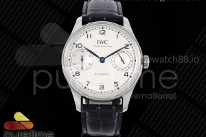 APSF IWC 포르투기저 오토매틱 42미리 IW502702 화이트다이얼 블루핸즈 블랙가죽스트랩 Portugieser Automatic 42mm SS APSF 1:1 Best Edition White Dial Blue Marker on Blue Leather Strap A52011