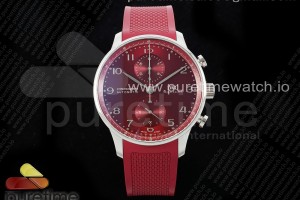 Z+F IWC 파일럿 포르투기저 크로노 레드다이얼 레드러버스트랩 Portuguese Chrono IW3716 Z+F 1:1 Best Edition Red Dial on Red Rubber Strap A69355