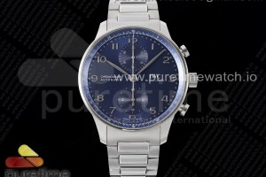 AZF V2 IWC 파일럿 포르투기저 크로노 블루다이얼 스틸브레이슬릿 Portuguese Chrono IW3716 SS AZF 1:1 Best Edition Blue Dial on SS Bracelet A69355