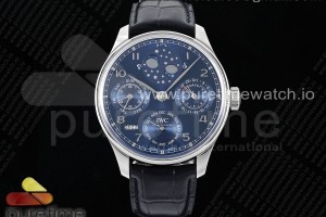 APSF IWC 포르투기저 퍼페츄얼캘린더 블루다이얼 블랙가죽스트랩 Portugieser Perpetual Calendar SS 5033 APSF 1:1 Best Edition Blue Dial on Black Leather Strap A52610 Clone