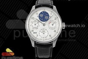 APSF IWC 포르투기저 퍼페츄얼캘린더 화이트다이얼 블랙가죽스트랩 Portugieser Perpetual Calendar SS 5033 APSF 1:1 Best Edition White Dial on Black Leather Strap A52610 Clone