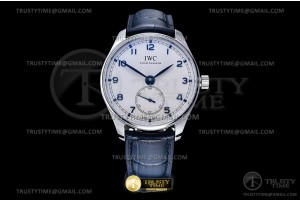YLF IWC 포르투기저 40 화이트다이얼 블루핸즈 블랙가죽스트랩 Portugieser SS/LE White/Blue Num YLF A82200