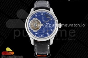 BBRF IWC 포르투기저 콘스탄트포스 뚜르비옹 블루다이얼 블랙가죽스트랩 Portugieser Constant-Force Tourbillon Edition “150 Years” SS BBR Best Edition Blue Dial