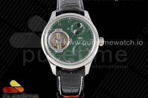 BBRF IWC 포르투기저 콘스탄트포스 뚜르비옹 그린다이얼 블랙가죽스트랩 Portugieser Constant-Force Tourbillon IW5901 SS BBR Best Edition Green Dial on Leather Strap
