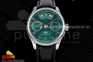 ZF IWC 포르투기저 애뉴얼 캘린더 그린다이얼 골드핸즈 블랙가죽스트랩 Portuguese Real PR Real Annual Calendar IW503510 ZF 1:1 Best Edition Green Dial on Black Leather Strap A52850