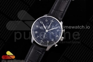 ZF IWC 포르투기저 크로노그래프 블랙다이얼 블랙가죽스트랩 Portuguese Chrono IW371609 ZF 1:1 Best Edition Black Dial on Black Leather Strap A69355
