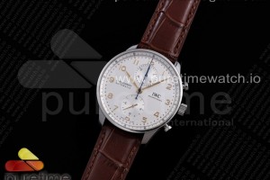 ZF IWC 포르투기저 크로노그래프 화이트다이얼 골드핸즈 브라운가죽스트랩 Portuguese Chrono IW371604 ZF 1:1 Best Edition White Dial on Brown Leather Strap A69355