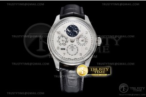 V9F IWC 포르투기저 퍼페츄얼 캘린더 화이트다이얼 블랙가죽스트랩 Portugieser Perp Cal IW503406 SS/LE White V9F A52610