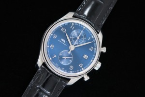 YLF IWC 포르투기저 크로노 클래식42 블루다이얼 블랙가죽스트랩 Portugieser Chrono Classic 42 IW3903 YLF Best Edition Blue Dial on Black Leather Strap A7750
