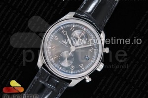 YLF IWC 포르투기저 크로노 클래식42 그레이다이얼 블랙가죽스트랩 Portugieser Chrono Classic 42 IW3903 YLF Best Edition Gray Dial on Black Leather Strap A7750