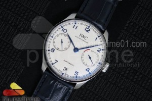 ZF V5 IWC 포르투기저 화이트다이얼 블루핸즈 블루가죽스트랩 Portuguese Real PR IW500705 ZF 1:1 Best Edition White Dial Blue Markers on Blue Leather Strap A52010 V3