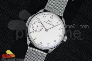 YLF IWC 포르투기저 화이트다이얼 스틸매쉬브레이슬릿 Portuguese SS IW524204 YLF White Dial on SS Mesh Bracelet A95290