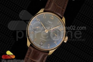ZF V5 IWC 포르투기저 로즈골드 그레이다이얼 브라운가죽스트랩  Portuguese Real PR RG IW500702 ZF 1:1 Best Edition on Brown Leather Strap A52010 V3