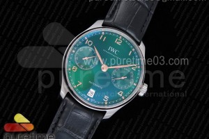ZF V5 IWC 포르투기저 그린다이얼 로즈골드핸즈 블랙가죽스트랩 Portuguese Real PR IW500708 ZF 1:1 Best Edition Green Dial Rose Gold Markers on Black Leather Strap A52010 V4