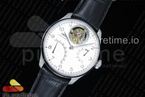 ZF IWC 포르투기저 투어빌론 화이트다이얼 블랙가죽스트랩 Portuguese Tourbillon IW504602 SS ZF Best Edition White Dial on Black Leather Strap