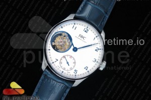 ZF IWC 포르투기저 투어빌론 화이트다이얼 블루핸즈 블랙가죽스트랩 Portuguese Tourbillon IW5463 SS ZF Best Edition White Dial Blue Hands on Blue Leather Strap