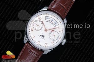 ZF IWC 포르투기저 애뉴얼 캘린더 화이트다이얼 로즈골드핸즈 브라운가죽스트랩 Portuguese Real PR Real Annual Calendar IW5035 ZF 1:1 Best Edition White Dial RG Markers on Brown Leather Strap A52850