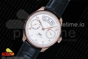 ZF IWC 포르투기저 애뉴얼 캘린더 로즈골드 화이트다이얼 블랙가죽스트랩 Portuguese Real PR Real Annual Calendar RG IW503504 ZF 1:1 Best Edition White Dial on Black Leather Strap A52850