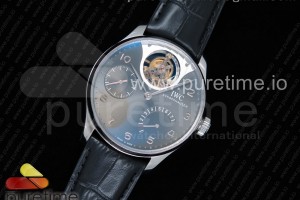 ZF IWC 포르투기저 투어빌론 그레이다이얼 블랙가죽스트랩 Portuguese Tourbillon IW5046 SS ZF Best Edition Gray Dial on Black Leather Strap