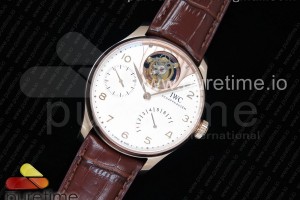 ZF IWC 포르투기저 투어빌론 로즈골드 화이트다이얼 브라운가죽스트랩 Portuguese Tourbillon IW5046 RG ZF Best Edition White Dial on Brown Leather Strap