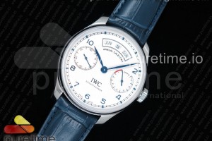 ZF IWC 포르투기저 애뉴얼 캘린더 화이트다이얼 블루핸즈 블루가죽스트랩 Portuguese Real PR Real Annual Calendar IW5035 ZF 1:1 Best Edition White Dial Blue Markers on Blue Leather Strap A52850