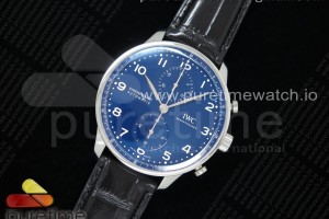 ZF IWC 포르투기저 크로노그래프 150주년 블루다이얼 블랙가죽스트랩 Portugieser Chronograph Edition “150 Years” IW371601 ZF 1:1 Best Edition Blue Dial on Black Leather Strap A7750 (Slim Movement) $378.00