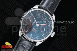 ZF IWC 포르투기저 애뉴얼 캘린더 피사에디션 블랙다이얼 블랙가죽스트랩 Portuguese Real PR Real Annual Calendar Edition “Pisa” ZF 1:1 Best Edition Black Dial on Black Leather Strap A52850