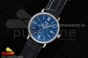 V7F IWC 포르토피노 150주년 블루다이얼 블랙악어가죽스트랩 Portofino '150 Years' IW356518 V7F 1:1 Best Edtiion Blue Dial on Black Croco Strap ETA2892