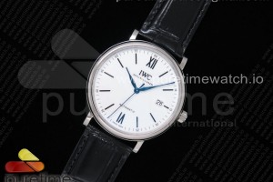 V7F IWC 포르토피노 150주년 화이트다이얼 블루핸즈 블랙악어가죽스트랩 Portofino '150 Years' IW356519 V7F 1:1 Best Edtiion White Dial on Black Croco Strap ETA2892