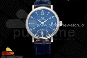 V7F IWC 포르토피노 37미리 블루다이얼 블루가죽스트랩 Portofino 37mm SS V7F 1:1 Best Edition Blue Dial on Blue Leather Strap A2892