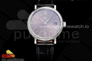 V7F IWC 포르토피노 37미리 그레이다이얼 블랙가죽스트랩 Portofino 37mm SS V7F 1:1 Best Edition Gray Dial on Black Leather Strap A2892