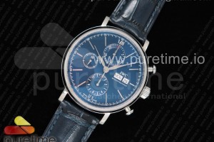 ZF IWC 포르토피노 크로노 블루다이얼 블루가죽스트랩 Portofino Chrono SS ZF 1:1 Best Edition Blue Dial on Blue Leather Strap A7750