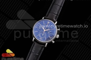 ZF IWC 포르토피노 크로노 150주년 블루다이얼 골드핸즈 블랙가죽스트랩 Portofino Chrono SS ZF 1:1 Best Edition Blue Dial Gold Markers on Black Leather Strap A7750