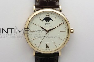 MKF IWC 포르토피노 화이트다이얼 로즈골드 브라운가죽스트랩 Portofino IW459402 RG MKS 1:1 Best Edition White Dial on Brown Leather Strap Miyota 9015