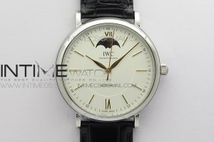 MKF IWC 포르토피노 화이트다이얼 골드핸즈 블랙가죽스트랩 Portofino IW459402 SS MKS 1:1 Best Edition White Dial on Black Leather Strap Miyota 9015