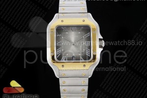 BVF 산토스 드 까르띠에 40미리 라지 옐로우골드콤비 그레이다이얼 스마트링크스틸브레이슬릿  Santos de Cartier 40mm SS/YG BVF 1:1 Best Edition Gray Dial on SS/YG SmartLinks Bracelet MIYOTA 9019