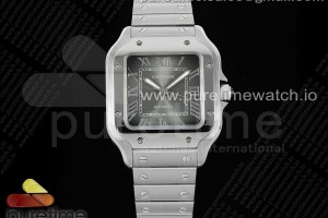 AF 까르띠에 산토스 라지 40미리 그레이다이얼 스마트링크스틸브레이슬릿  Santos de Cartier 35mm SS AF 1:1 Best Edition Gray Dial on SS SmartLinks Bracelet MIYOTA 9015