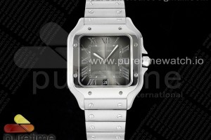 AF 까르띠에 산토스 미듐 35미리 그레이다이얼 스마트링크스틸브레이슬릿 Santos de Cartier 35mm SS AF 1:1 Best Edition Gray Dial on SS SmartLinks Bracelet MIYOTA 9015