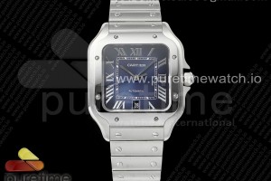 AF 까르띠에 산토스 라지 40미리 블루다이얼 스마트링크스틸브레이슬릿 Santos de Cartier 40mm SS AF 1:1 Best Edition Blue Dial on SS SmartLinks Bracelet MIYOTA 9015