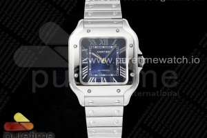 AF 까르띠에 산토스 미듐 35미리 블루다이얼 스마트링크스틸브레이슬릿 Santos de Cartier 35mm SS AF 1:1 Best Edition Blue Dial on SS SmartLinks Bracelet MIYOTA 9015