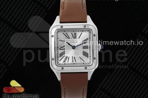 AF 까르띠에 산토스 뒤몽 27.5미리 실버다이얼 브라운가죽스트랩  Santos Dumont 27.5mm SS AF 1:1 Best Edition Silver Dial on Brown Leather Strap A157
