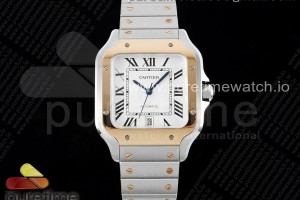3KF 까르띠에 산토스 라지 로즈골드콤비 화이트다이얼 스틸브레이슬릿 Santos de Cartier 40mm SS 3KF 1:1 Best Edition White Dial RG Bezel on SS Bracelet MIYOTA 9015