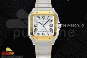 3KF 까르띠에 산토스 미듐 옐로우골드콤비 화이트다이얼 스틸브레이슬릿 Santos de Cartier 35mm SS/YG 3KF 1:1 Best Edition White Dial on SS/YG SmartLinks Bracelet MIYOTA 9015