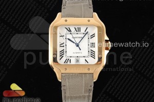 3KF 까르띠에 산토스 라지 로즈골드 화이트다이얼 그레이가죽스트랩 Santos de Cartier 40mm RG 3KF 1:1 Best Edition White Dial on Gray Leather Strap MIYOTA 9015