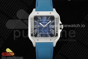 3KF 까르띠에 산토스 라지 블루다이얼 블루가죽스트랩 Santos de Cartier 40mm 3KF 1:1 Best Edition Blue Dial on Blue Leather Strap MIYOTA 9015